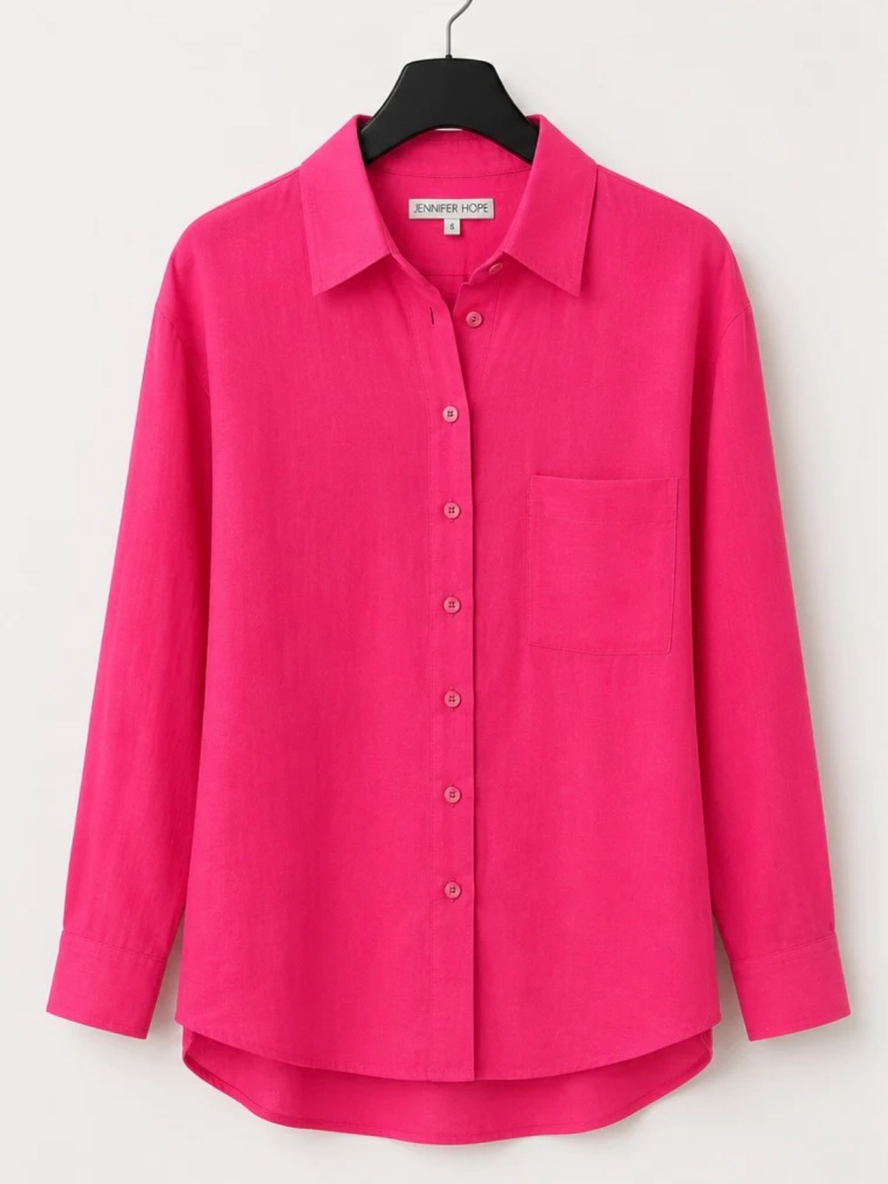 WHITE 100% LINEN Jennifer Hope Button-Up Shirt